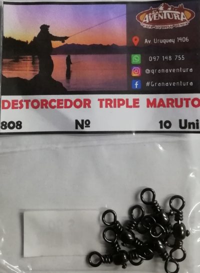 D_779846-MLU49808960984_042022-F.jpg Destorcedor Triple Maruto 808 N°4 X 10un Pesca Armado Linea - Imagen 2