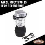Farol Multiuso 63 Leds Solar Y Recargable Camping Caza Hogar - Imagen 5