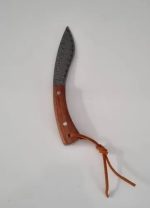 Cuchillo Kukri De Bolsillo Estilo Damasquino Funda En Cuero - Imagen 3
