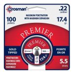 Chumbos Crosman Premier Punta Dorada 5,5 (.22) 100 Chumbos