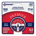 Chumbos Crosman Premier Punta Dorada 5,5 (.22) 100 Chumbos