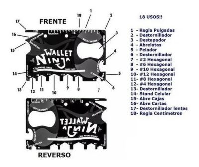 Tarjeta Multiuso De Bolsillo 18 Herramienta En1 Ninja Wallet - Imagen 2