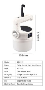 Foco Farol Linterna Solar De Emergencia Camping Pesca Hogar - Imagen 2