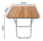 Mesa Plegable Cuadrada 60x60x70cm Gran Aventura - Imagen 3