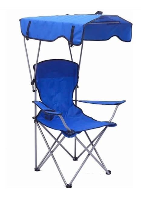 D_761319-MLU70179849002_062023-F.jpg Silla De Camping Con Posabrazos Vaso Y Techo Impermeable - Imagen 1