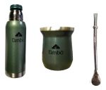 Combo Mate Termo Y Bombilla Timbo 1 Litro Acero Inox Termico