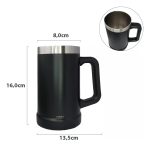 Vaso Jarra De Cerveza Comet Termica Manija 700ml Acero Inox - Imagen 5