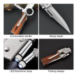 Navaja Automatica Tactica Tipo Rifle Con Linterna Y Funda - Imagen 2