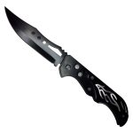 Navaja Tactica Militar Fuego Llama Automatica Lateral