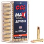 Balas CCI .22 WMR 40 Grains TMJ – Caja de 50 unidades