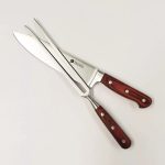 Set Cuchillo Y Trinche Para Asado Trento Español En Madera - Imagen 2