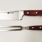 Set Cuchillo Y Trinche Para Asado Trento Español En Madera - Imagen 4