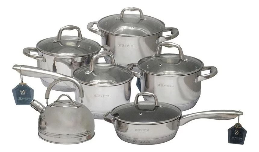 D_706050-MLU85887426799_062025-F.jpg Juego De Batería De Cocina 12 Piezas De Acero Inoxidable - Imagen 1