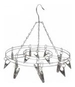 Tender En Acero Con 15 Pinzas O Broches Metálicos