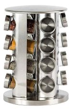 Especiero Giratorio 16 Frascos, En Acero Inoxidable - Imagen 2