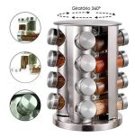 Especiero Giratorio 16 Frascos, En Acero Inoxidable - Imagen 4