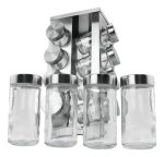 Especiero Giratorio 12 Frascos De Vidrio Y Acero - Imagen 4