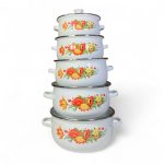 Set de bowls 16/18/20/22/24 cm tipo esmaltado