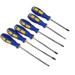 Destronillador x6 con mango de color amarillo y azul