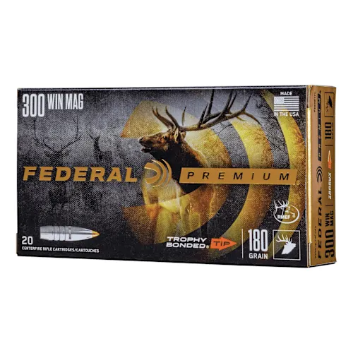1893611 Federal Premium Trophy Bonded 300 Winchester Magnum 180gr Hunting Ammunition - Long Range Performance - Imagen 1