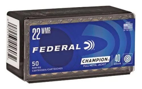 65672_3 Federal Champion .22WMR 40gr Magnum Rimfire Ammunition - Premium 50-Round Box - Imagen 1
