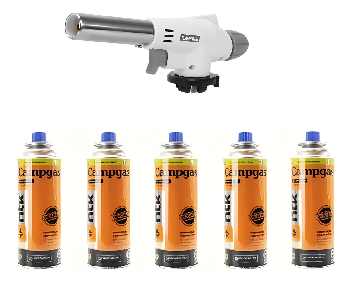 D_604491-MLU89662551676_082025-F.jpg Soplete/pistola Flambeador, Llamas Todo-uso, + 5 Gas Butanos - Imagen 1