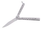 Navaja Mariposa Táctica Metal Drop Filo Liso Entrenamiento - Imagen 5