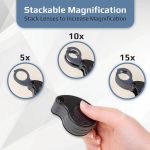 Lupa Plegable 5x 10x 15x Tri-view Tv-15 Plegable 3 Aumentos - Imagen 7