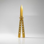 Navaja Plegable Mariposa En Metal Con Seguro Negra Filo