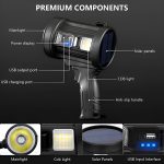 Foco Recargable Led Luz Panel Solar Linterna Caza Color De La Linterna Negro Color De La Luz Blanco - Imagen 3