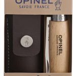 Navaja De Bolsillo Opinel N.8 + Funda De Cuero + Caja Carton Color Marrón Claro