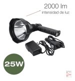 Foco De Mano Reflector Cree Led T6 25w Recargable Color De La Linterna Negro Color De La Luz Blanco - Imagen 6