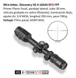 Mira Telescópica Discovery Hs-4-16x44sfir Ffp Rifle/chumbera - Imagen 2