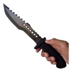 Cuchillo Columbia Supervivencia Con Pedernal Vaina Plastica Color Negro