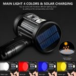 Foco Recargable Led Luz Panel Solar Linterna Caza Color De La Linterna Negro Color De La Luz Blanco - Imagen 7