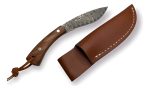 Cuchillo Kukri De Bolsillo Estilo Damasquino Funda En Cuero
