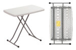 Mesa Auxiliar Plegable Northwest Jardín Camping Altura Regulable Rectangular Blanco - Imagen 3