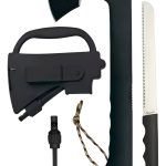 Hacha Táctica Con Cuchillo Sierra Pedernal Para Camping