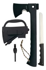 Hacha Táctica Con Cuchillo Sierra Pedernal Para Camping