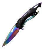 Navaja Tactica Militar Tronasolada Con Destapador Filo Liso