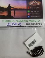 Tubitos De Aluminio Maruto 2,7 X 10 Uni. Pesca Costa Rio - Imagen 2