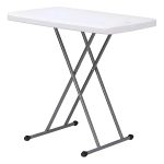 Mesa Auxiliar Plegable Northwest Jardín Camping Altura Regulable Rectangular Blanco