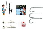Combo Kit Pesca Infantil Niño Reel+caña+anzuelos+boya+tanza