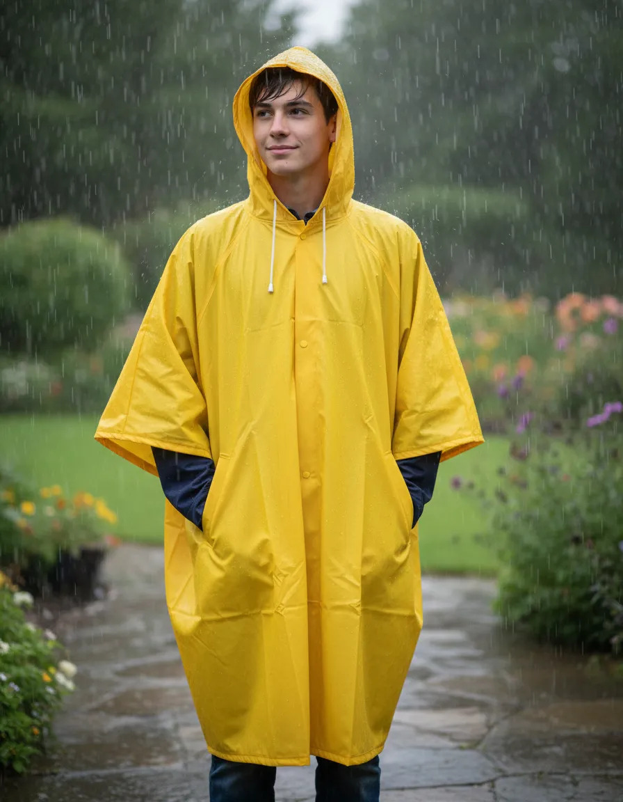D_709580-MLA106533233846_022026-F.jpg Capa Lluvia Con Mangas Nylon Pvc Para Niños Impermeable - Imagen 1
