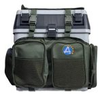 Caja Verde De Pesca C/bolsillos Y Soporte Tipo Mochila Verde