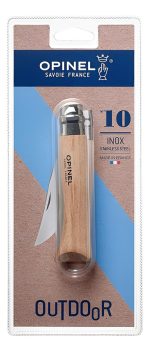 Navaja Opinel N°10 Inoxidable Con Blister Acero Resistente