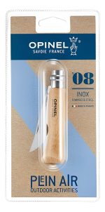Navaja Opinel Inoxidable Cuchillo N°8 Madera Liso En Blister