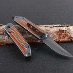 Navaja Tactica Semi Automatica Cacha De Madera Broker - Imagen 4