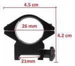 Par Anilla Montaje Mira Linterna Tubo 1' Para Riel Picatinny - Imagen 3