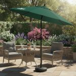 Sombrilla Jardín Arye 2.7m Con Base Y Manivela Color Verde - Imagen 8